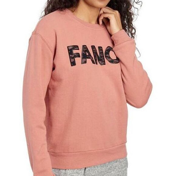 Betsey Johnson Performance Mauve Pink FANCY Lace Applique Crew Neck Sweatshirt S - Picture 12 of 12